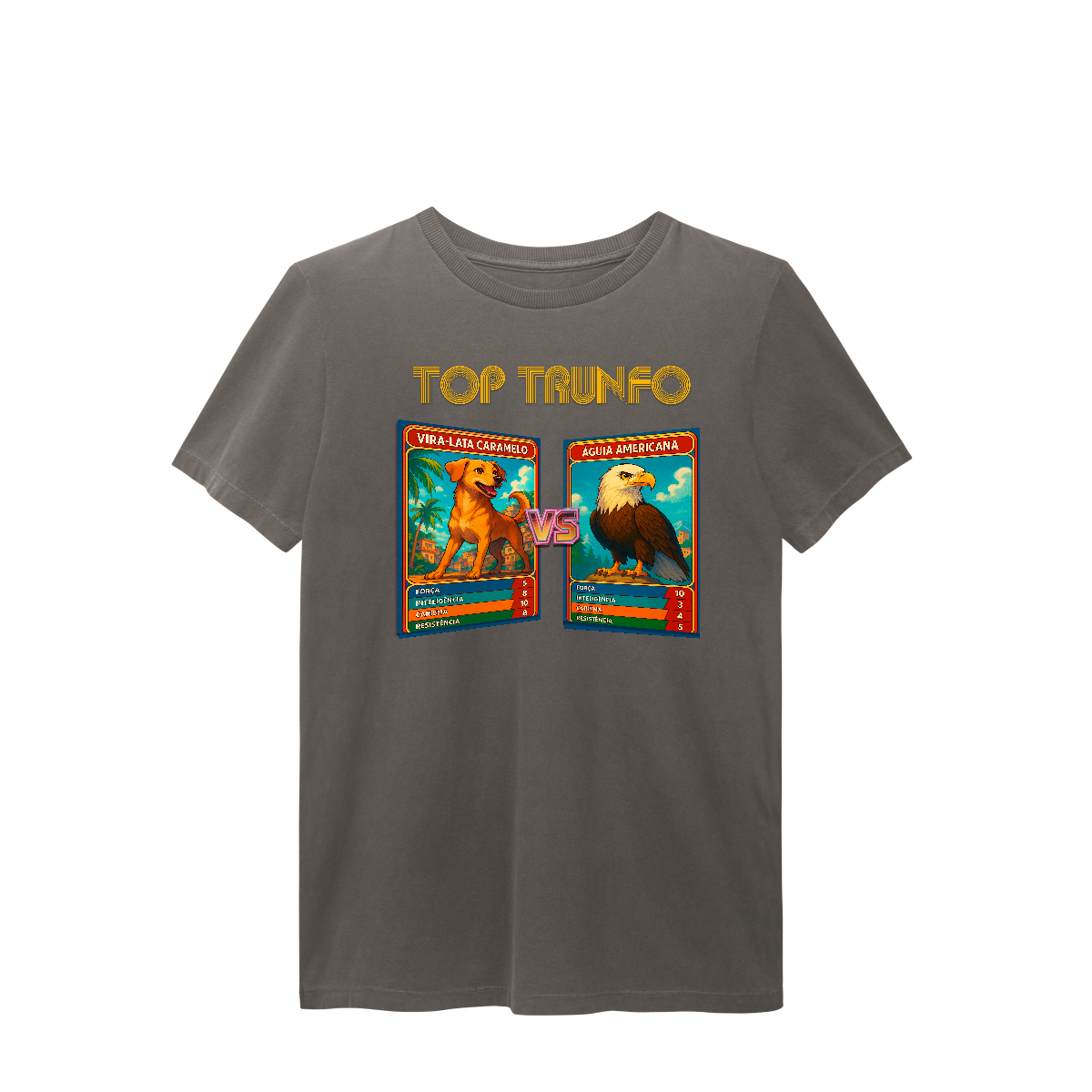 Nome do produto: Top Trunfo: Vira-Lata Caramelo vs Águia Americana - Camiseta  Estonada