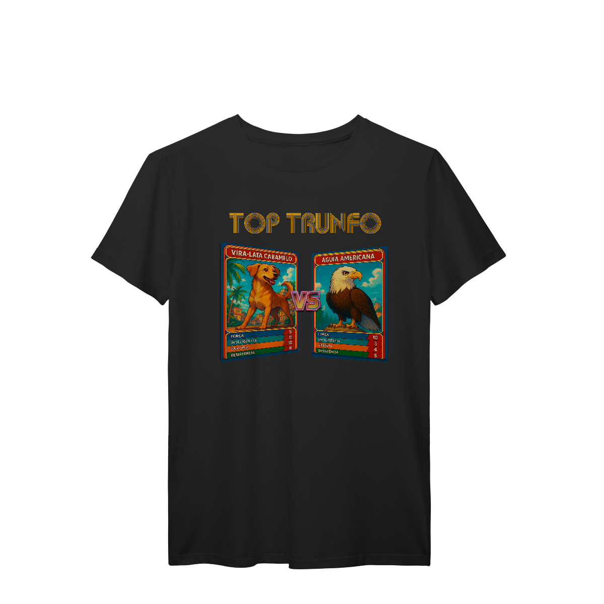 Nome do produto: Top Trunfo: Vira-Lata Caramelo vs Águia Americana - Camiseta  Prime