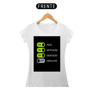 Nome do produto Camiseta moda Fitness, motivacional.