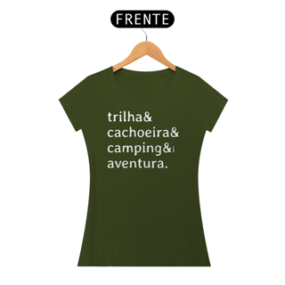 Nome do produto Baby look Trilha & Cachoeira & Camping & Aventura