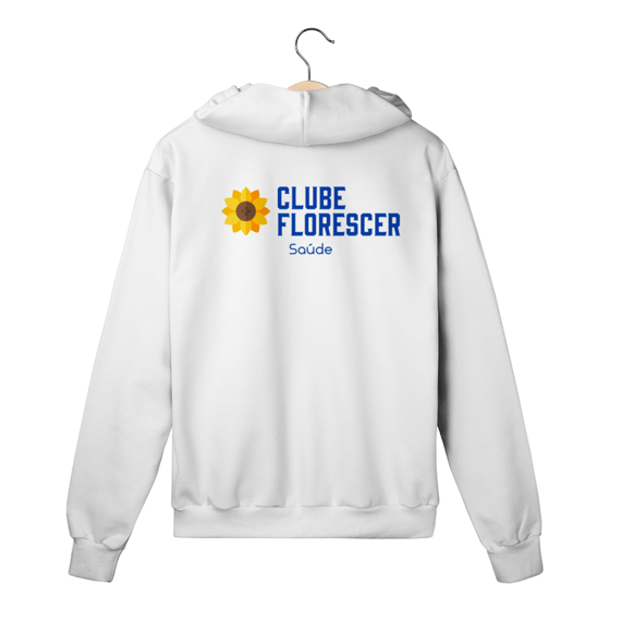 Moletom Com Zíper Logo Florescer Branco