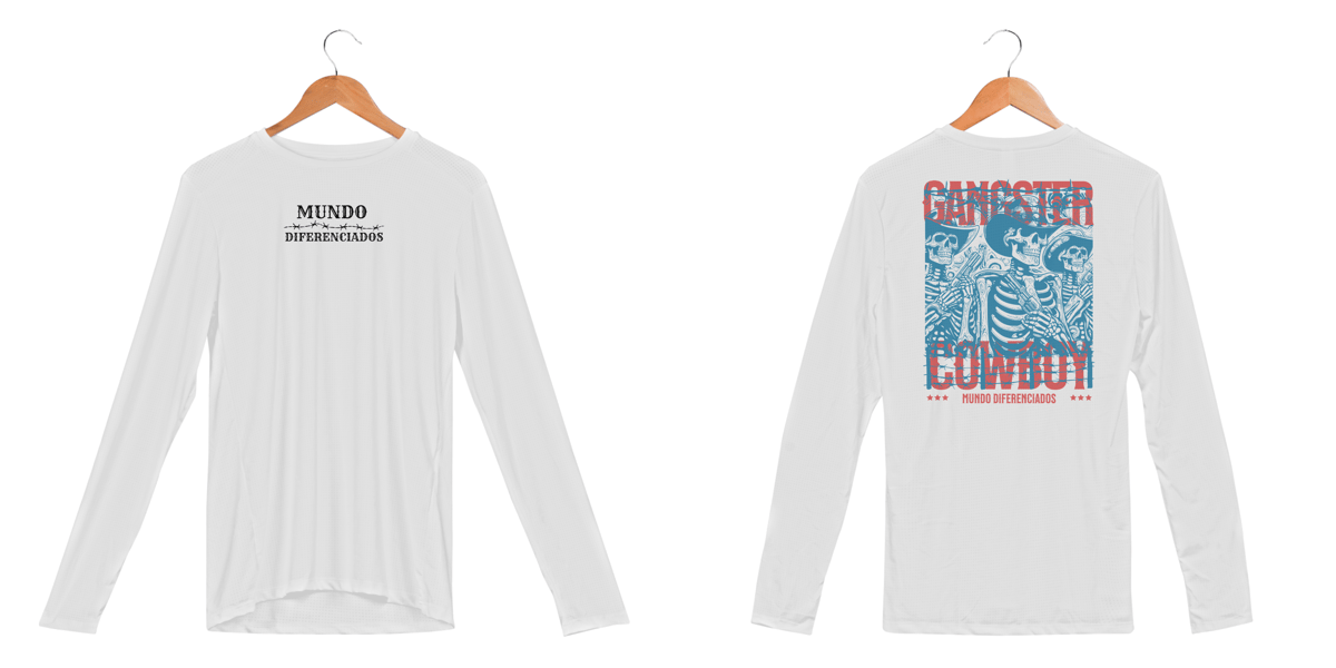 Nome do produto: Camisa Manga Longa UV Mundo Diferenciados Gangster Cowboy