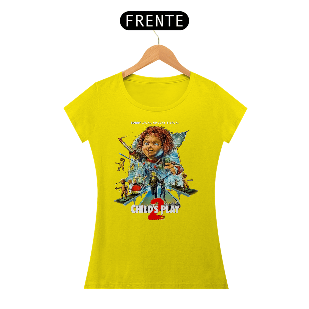 Nome do produto: Camiseta Feminina Chucky - Child`s Play (Brinquedo Assassino 2 - 1990) Estampa Terror