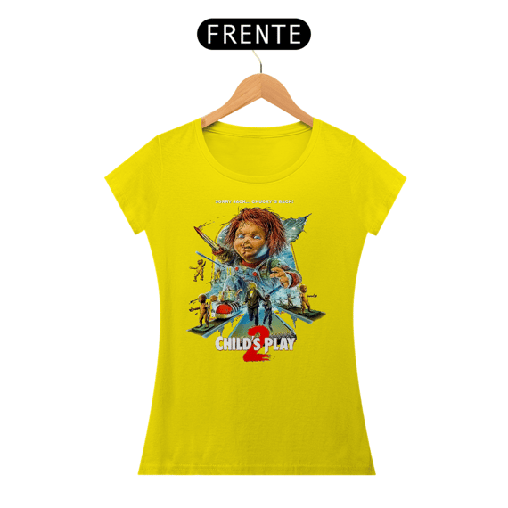 Camiseta Feminina Chucky - Child`s Play (Brinquedo Assassino 2 - 1990) Estampa Terror