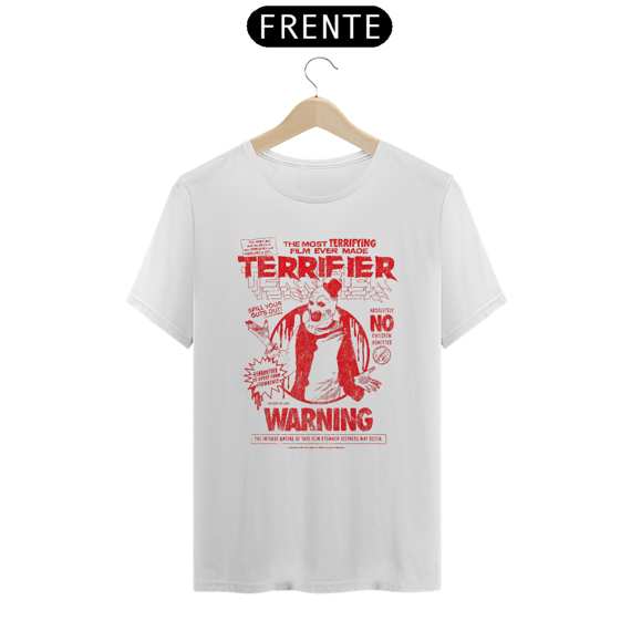 Camiseta Terrifier  (Art - Warning) Estampa Terror