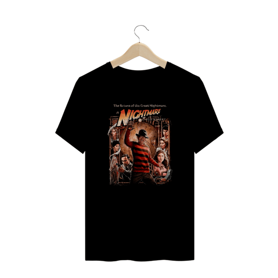 Camiseta Plus Size Freddy Krueger A Hora do Pesadelo - O Retorno do Grande Pesadelo - Estampa Terror