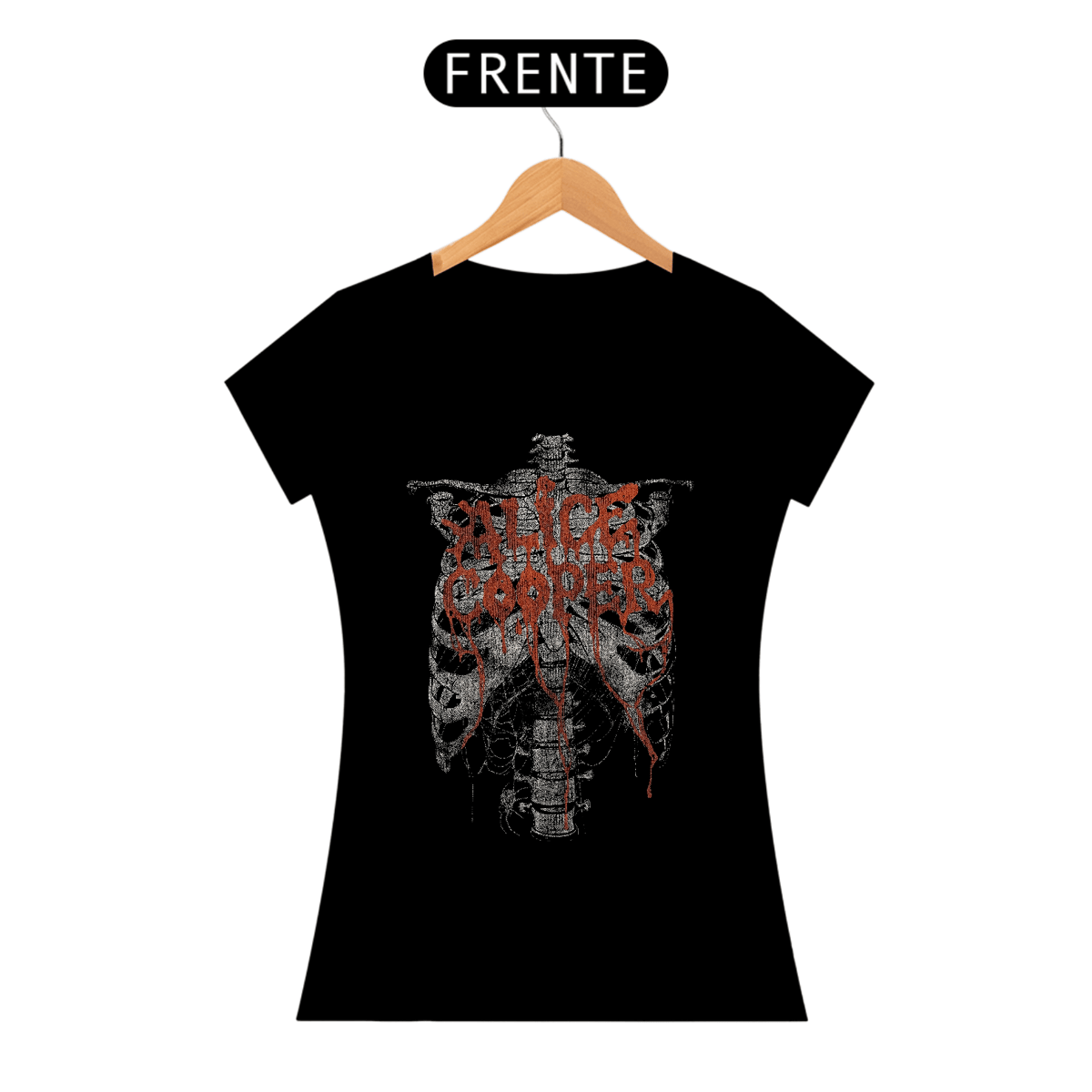 Nome do produto: Camiseta Feminina Alice Cooper skull Estampa Rock
