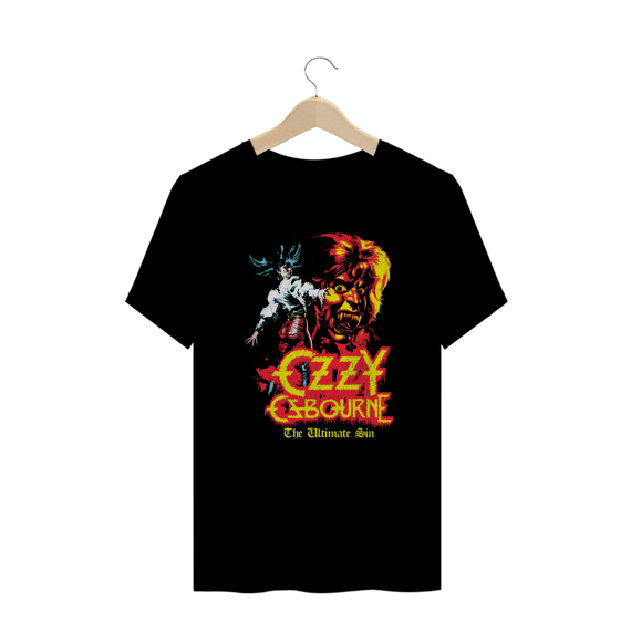 Camiseta Plus Size Ozzy Osbourn Ultimate Sin Estampa Rock