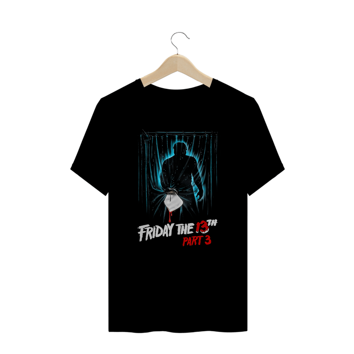 Nome do produto: Camiseta Plus Size Sexta feira 13 (Parte 3) Estampa Terror