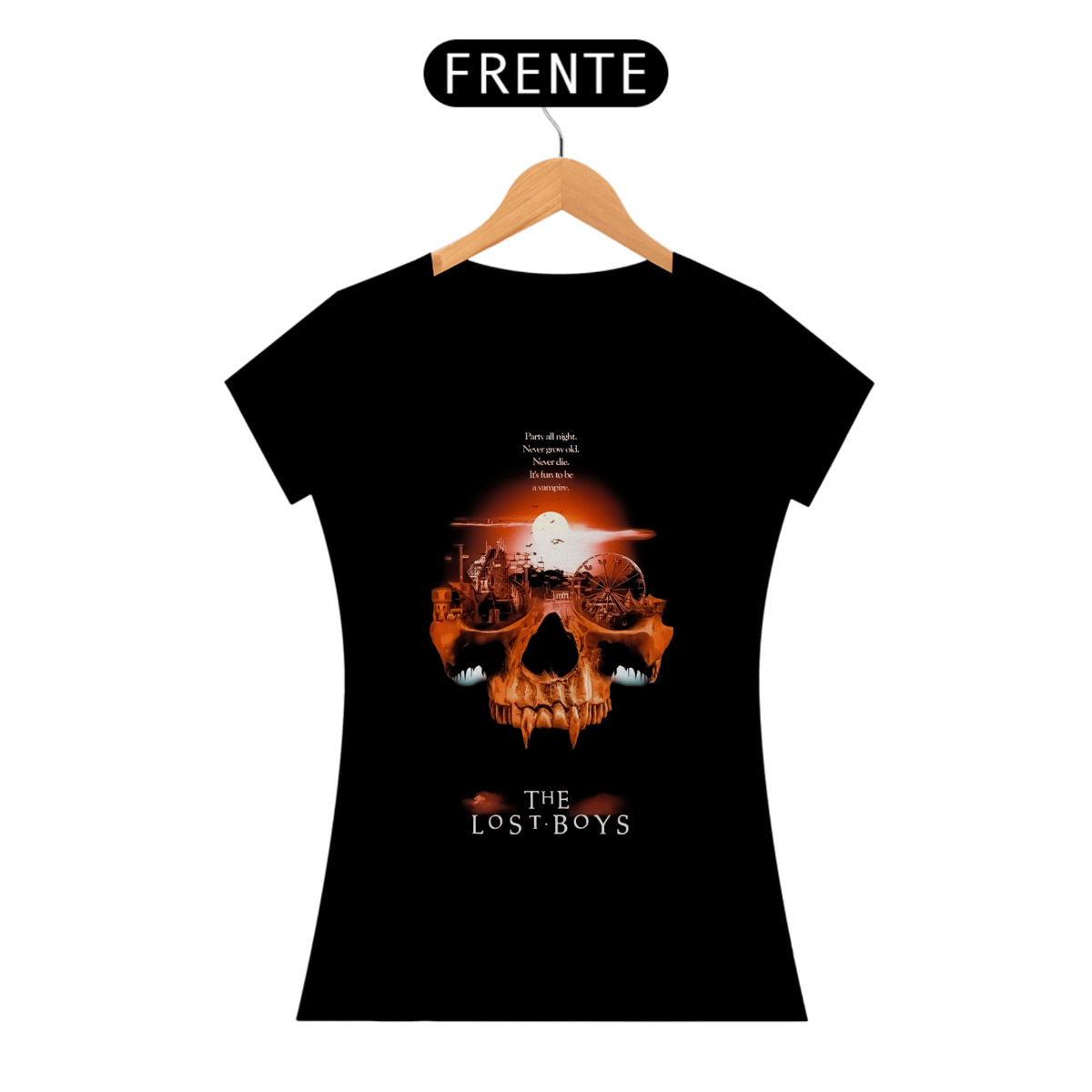 Nome do produto: Camiseta Feminina The Lost Boys (Skull - vampire) Estampa Terror