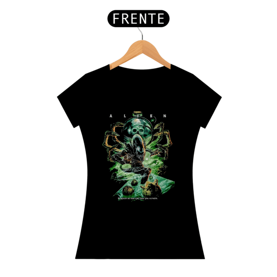 Camiseta Feminina Alien (Prometheus) Estampa de Terror