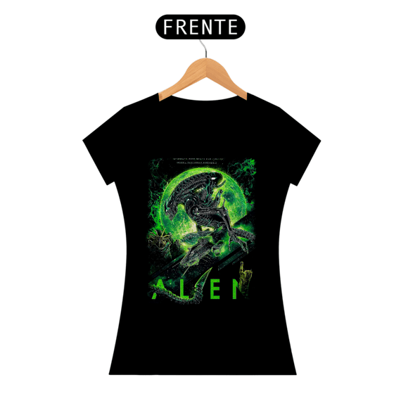 Camiseta Feminina Alien (O Resgate) Estampa de Terror