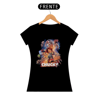 Camiseta Feminina Chucky Estampa Terror