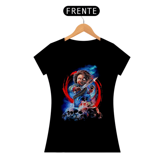 Camiseta Feminina Chucky (Skull) Estampa Terror