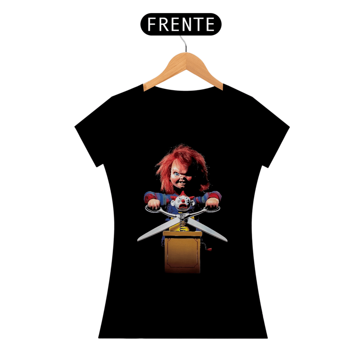 Nome do produto: Camiseta Feminina Chucky (clown) Estampa Terror