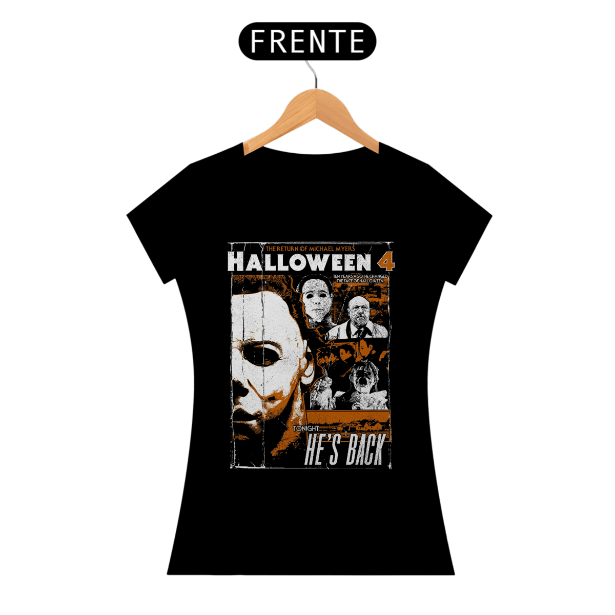 Nome do produto: Camiseta Feminina Halloween (Ele voltou Movie 4) Estampa Terror