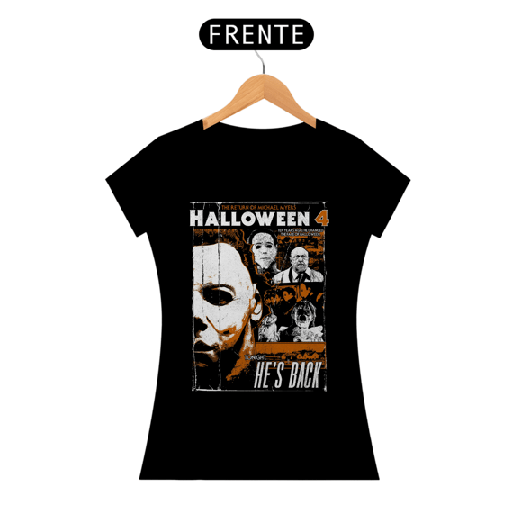 Camiseta Feminina Halloween (Ele voltou Movie 4) Estampa Terror