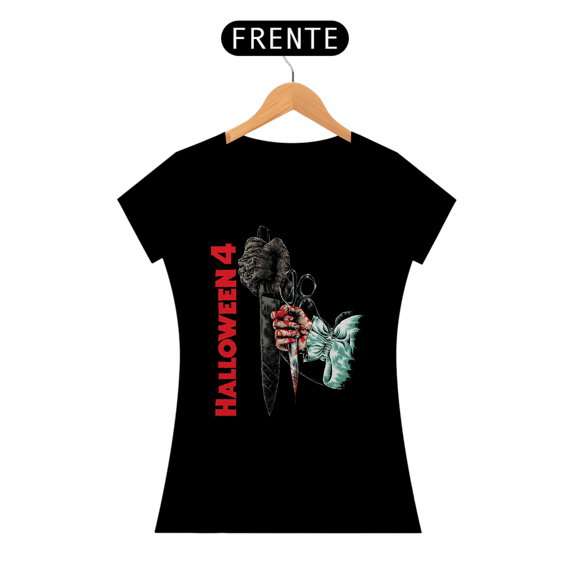 Camiseta Feminina Halloween (Faca - Movie 4) Estampa Terror