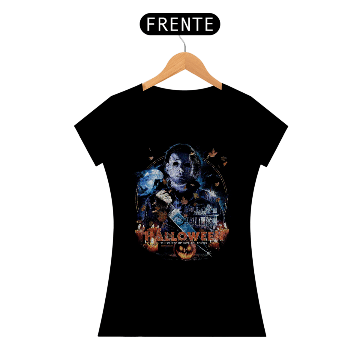 Nome do produto: Camiseta Feminina Halloween (A Maldição de Michael Myers - Movie 6) Estampa Terror