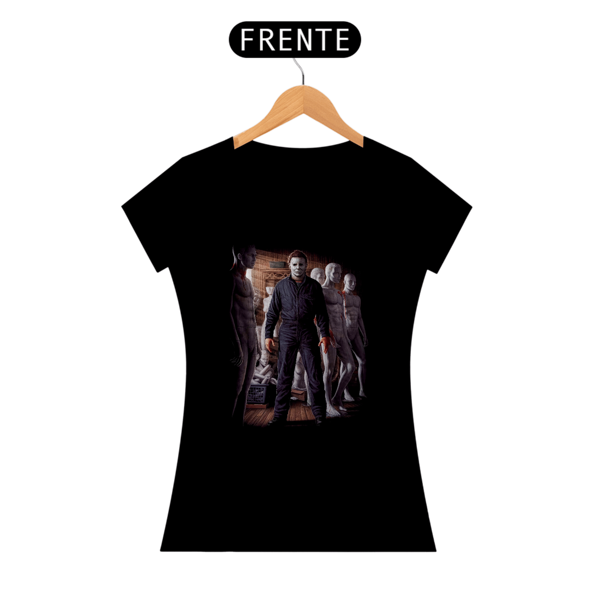 Nome do produto: Camiseta Feminina Halloween (Michael Myers - 2018) Estampa Terror