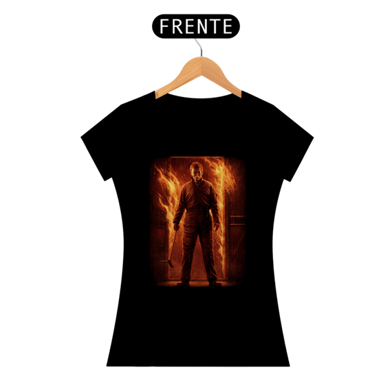 Camiseta Feminina Halloween (Kills - Michael Myers - Fire) Estampa Terror