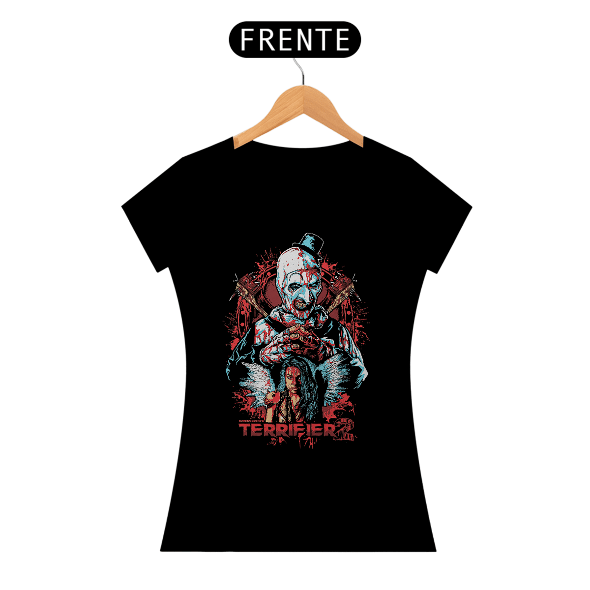 Nome do produto: Camiseta Feminina Terrifier (Art Blood - Movie 2) Estampa Terror