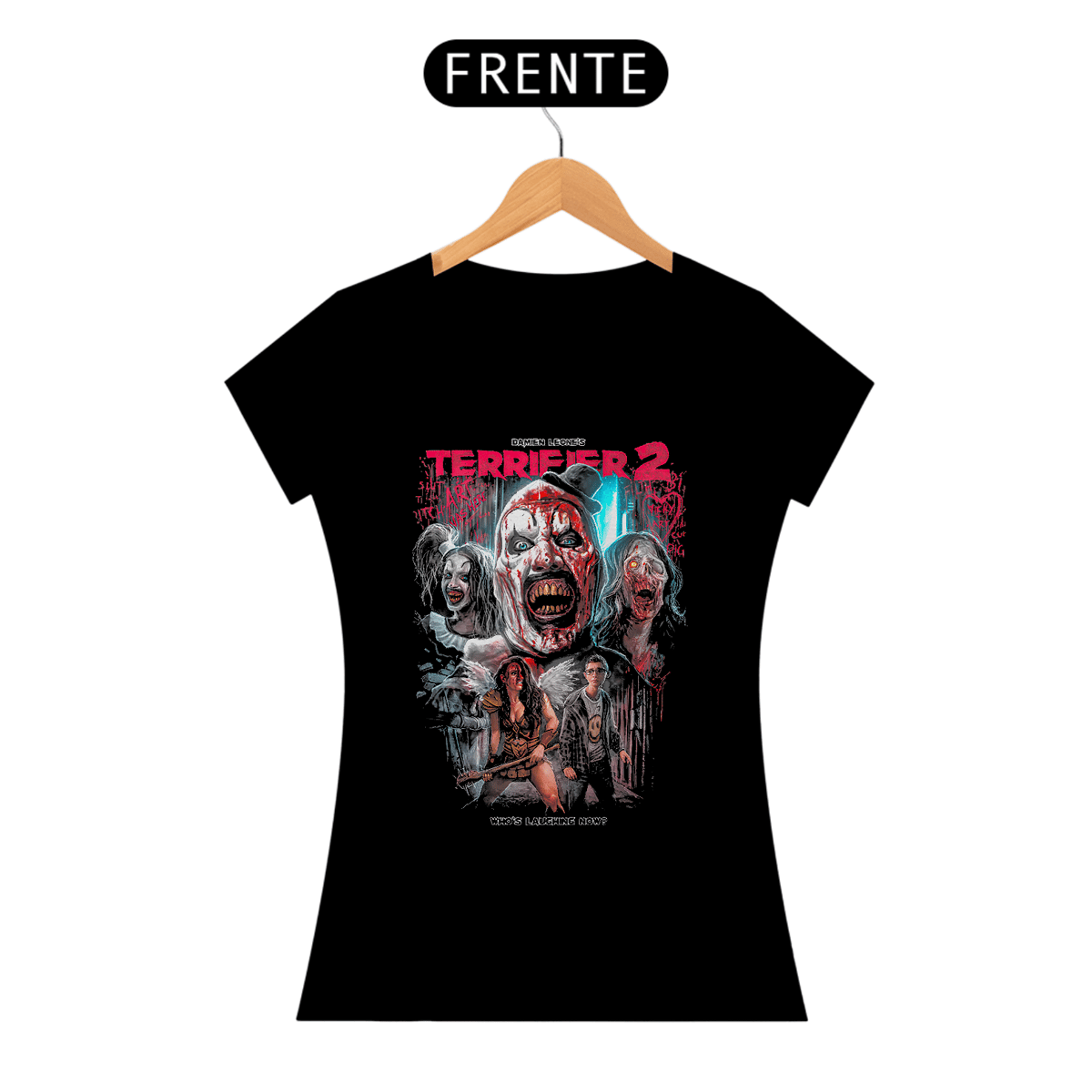 Nome do produto: Camiseta Feminina Terrifier (Quem está lançando agora? - Movie 2) Estampa Terror