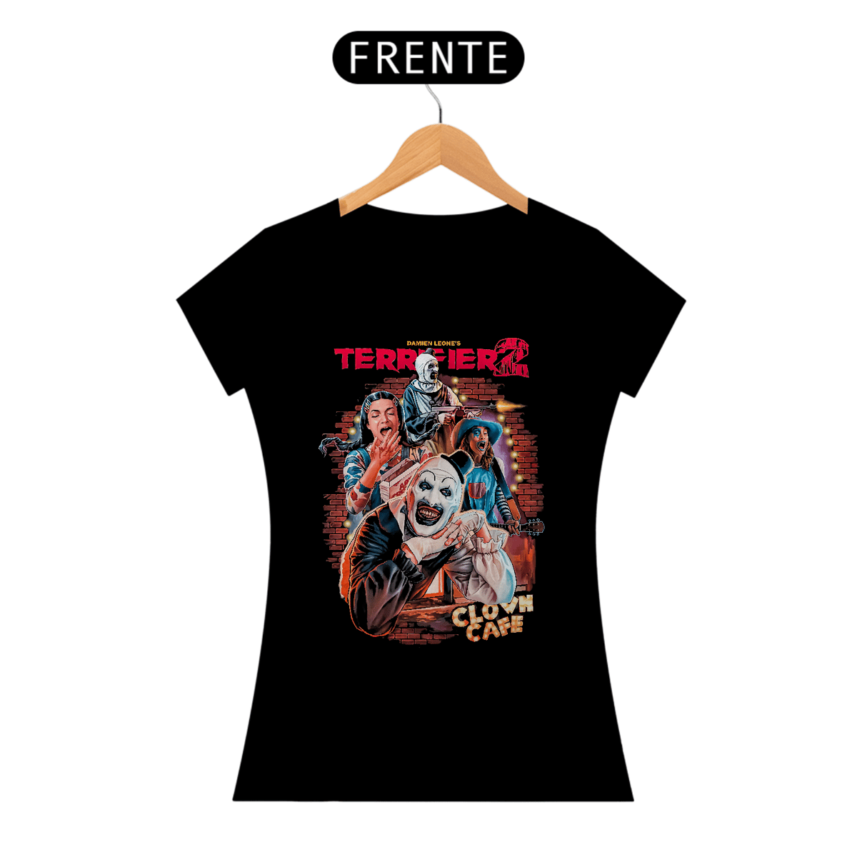 Nome do produto: Camiseta Feminina Terrifier (Clown Cafe - Movie 2) Estampa Terror