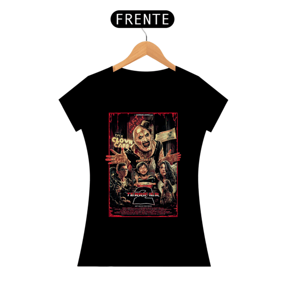 Camiseta Feminina Terrifier (Poster Clown Art - Movie 2) Estampa Terror