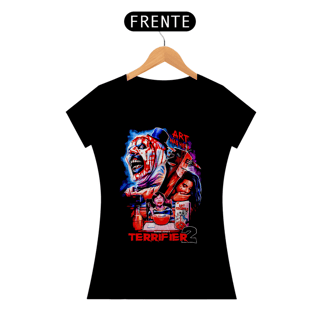 Camiseta Feminina Terrifier (Art quer Brincar - Movie 2) Estampa Terror