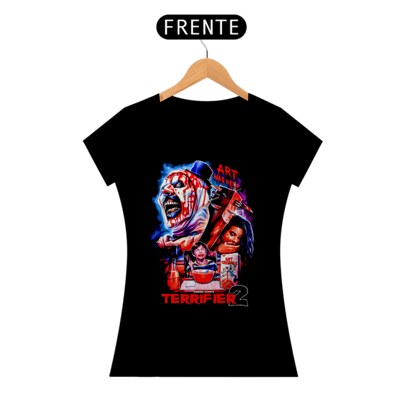 Camiseta Feminina Terrifier (Art quer Brincar - Movie 2) Estampa Terror
