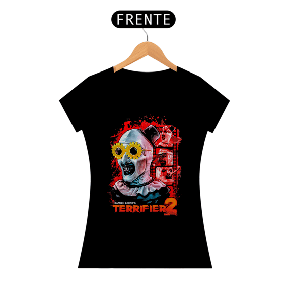 Camiseta Feminina Terrifier (Yellow Sunflower Glasses - Movie 2) Estampa Terror