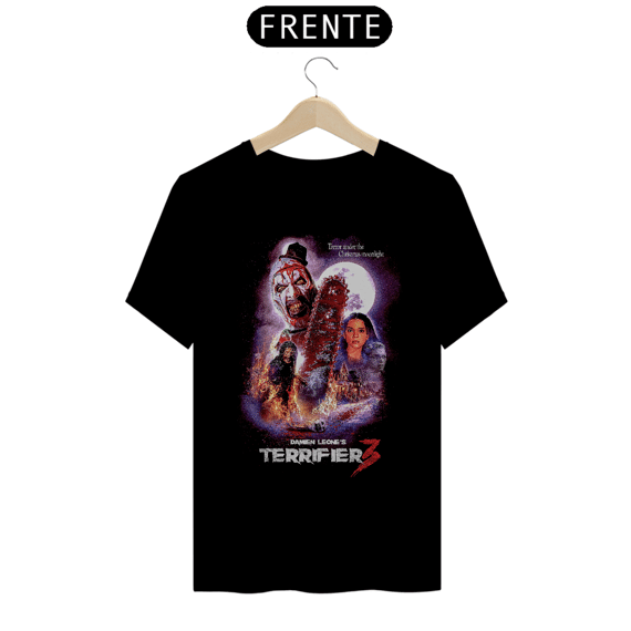 Camiseta Terrifier (Poster Art Motoserra - Movie 3) Estampa Terror