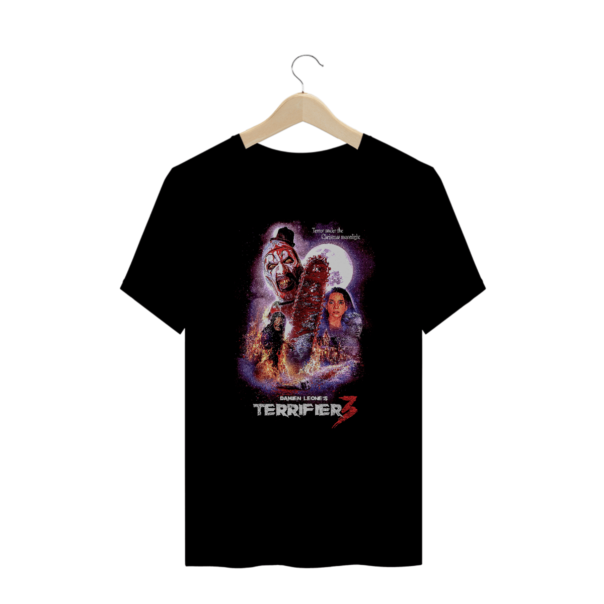 Nome do produto: Camiseta Plus Size Terrifier (Poster Art Motoserra - Movie 3) Estampa Terror