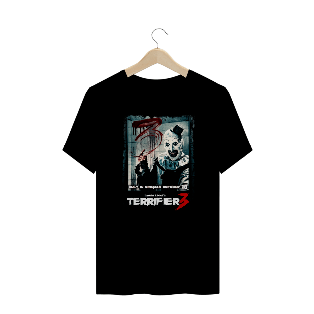 Nome do produto: Camiseta Plus Size Terrifier (Poster Art Glass - Movie 3) Estampa Terror