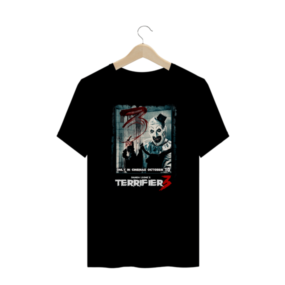 Camiseta Plus Size Terrifier (Poster Art Glass - Movie 3) Estampa Terror