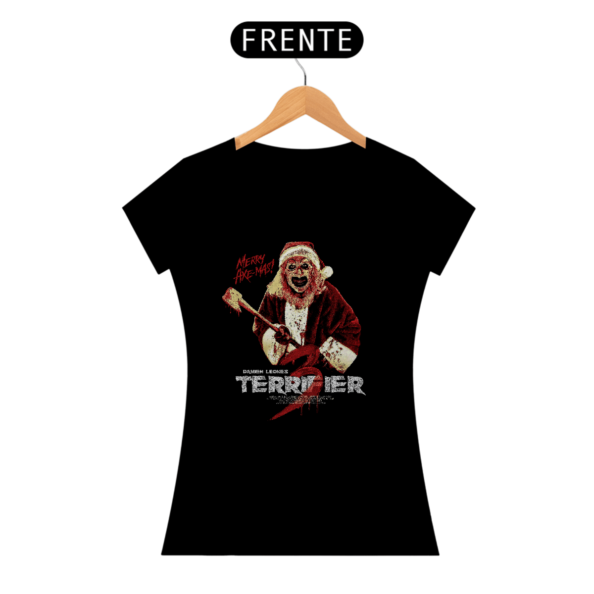 Nome do produto: Camiseta Feminina Terrifier  (Art Papai Noel Machado - Movie 3) Estampa Terror