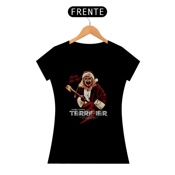 Camiseta Feminina Terrifier  (Art Papai Noel Machado - Movie 3) Estampa Terror