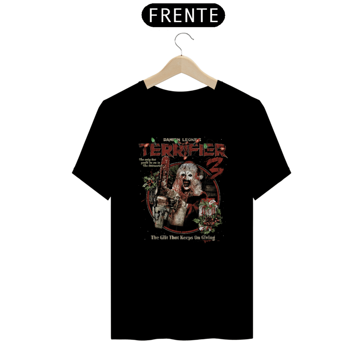 Nome do produto: Camiseta Terrifier  (Art Presente de Natal - Movie 3) Estampa Terror