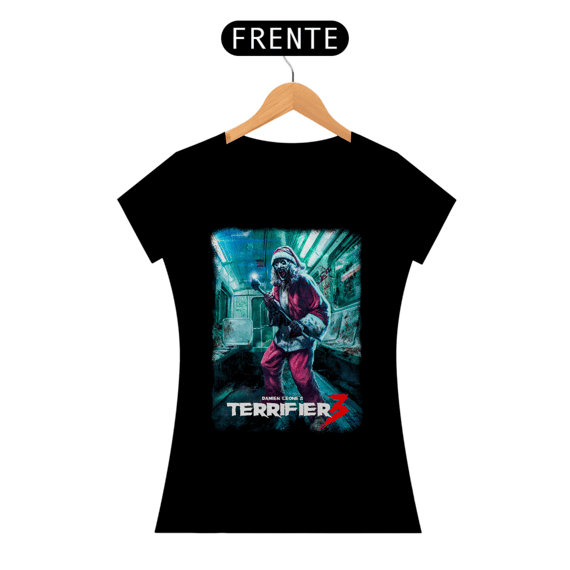 Camiseta Feminina Terrifier  (Art Papai Noiel Metro - Movie 3) Estampa Terror