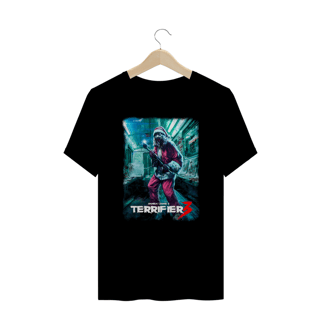 Camiseta Plus Size Terrifier  (Art Papai Noiel Metro - Movie 3) Estampa Terror