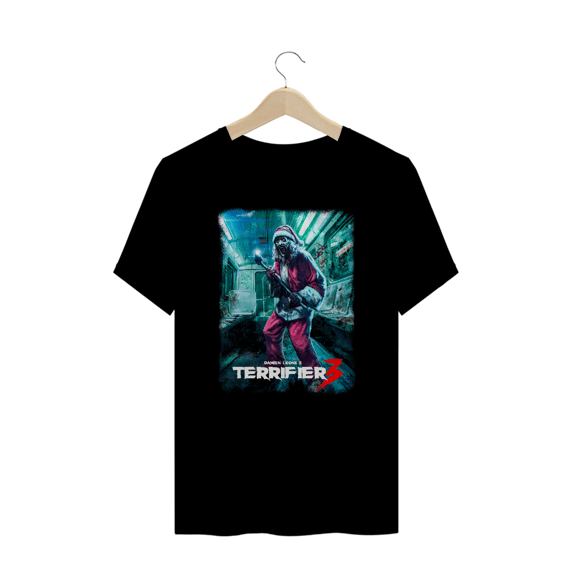 Camiseta Plus Size Terrifier  (Art Papai Noiel Metro - Movie 3) Estampa Terror