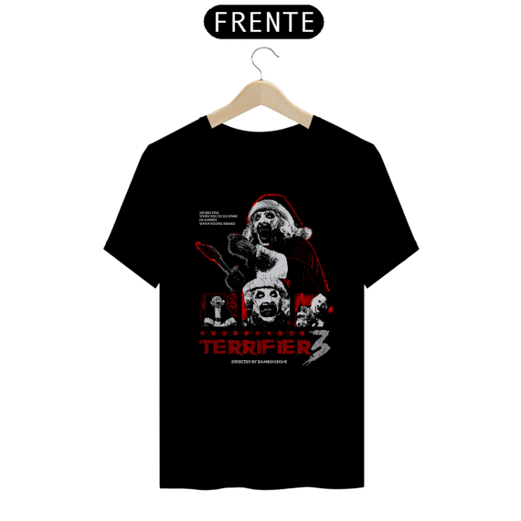 Camiseta Terrifier  (Art Papai Noiel 3 color - Movie 3) Estampa Terror