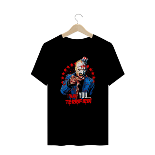 Camiseta Plus Size Terrifier  (Art - Eu Quero Você) Estampa Terror