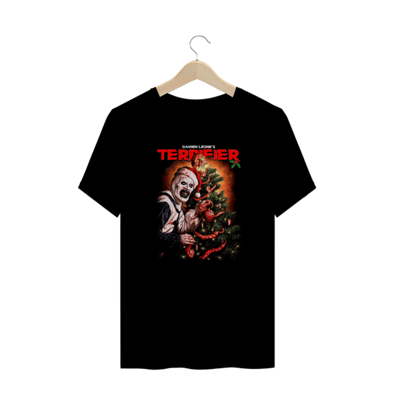 Camiseta Plus Size Terrifier  (Art - Arvore de Natal) Estampa Terror