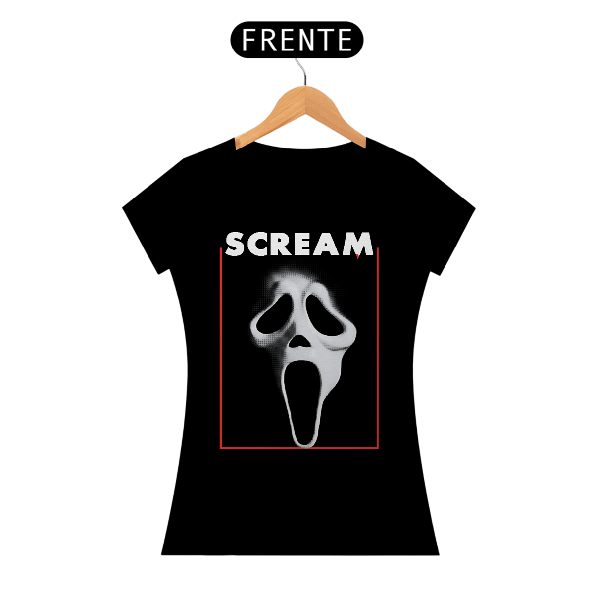 Nome do produto: Camiseta Feminina Scream ( Pânico  - Ghost Face) Estampa Terror