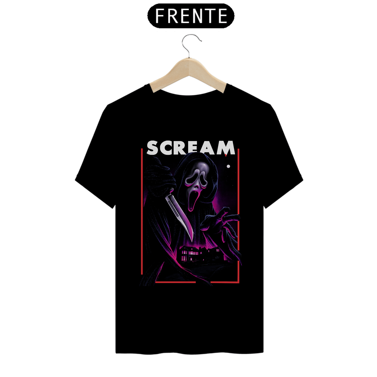 Nome do produto: Camiseta Scream ( Pânico  - Ghost Face Home) Estampa Terror