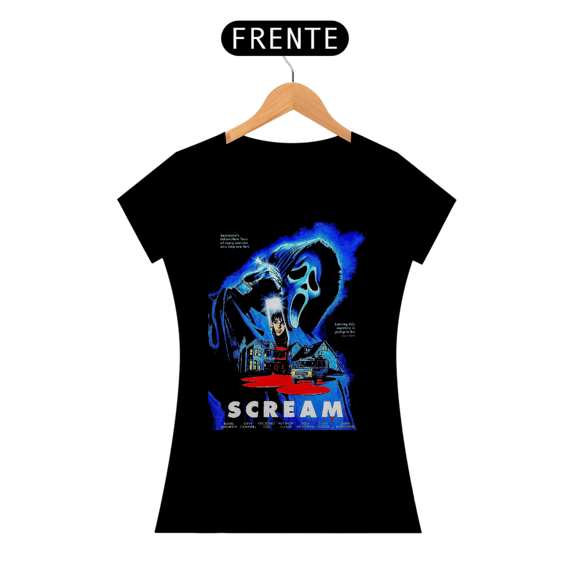 Camiseta Feminina Scream ( Pânico  - Ghost Face -Poster Movie) Estampa Terror