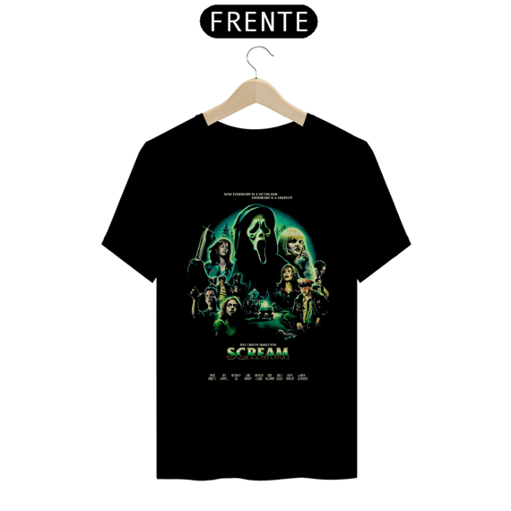 Camiseta Scream ( Pânico  - Ghost Face - Poster Green - Movie) Estampa Terror