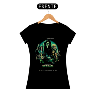 Nome do produto Camiseta Feminina Scream ( Pânico  - Ghost Face - Poster Green - Movie) Estampa Terror